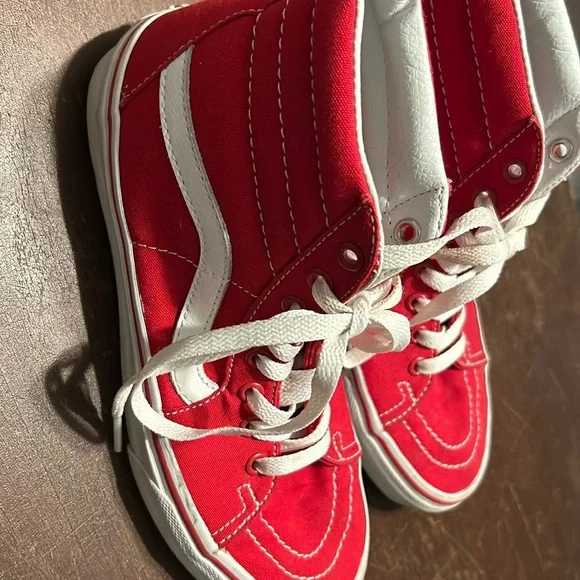 Vans Shoes Gently Worn Mens Size 65 Red Vans Skateboard